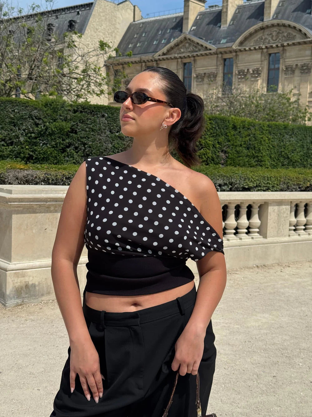 Haut Kimmie à pois - Noir/Blanc