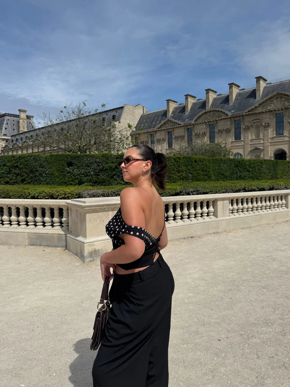 Haut Kimmie à pois - Noir/Blanc
